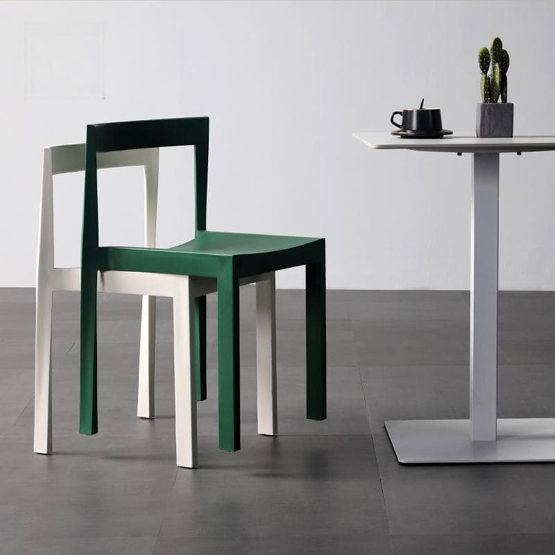 Simplistic Side Chair with Cerulean/Olive Green/Crimson Polymer Legs and Stackable Uncovered Back thumbnail 10