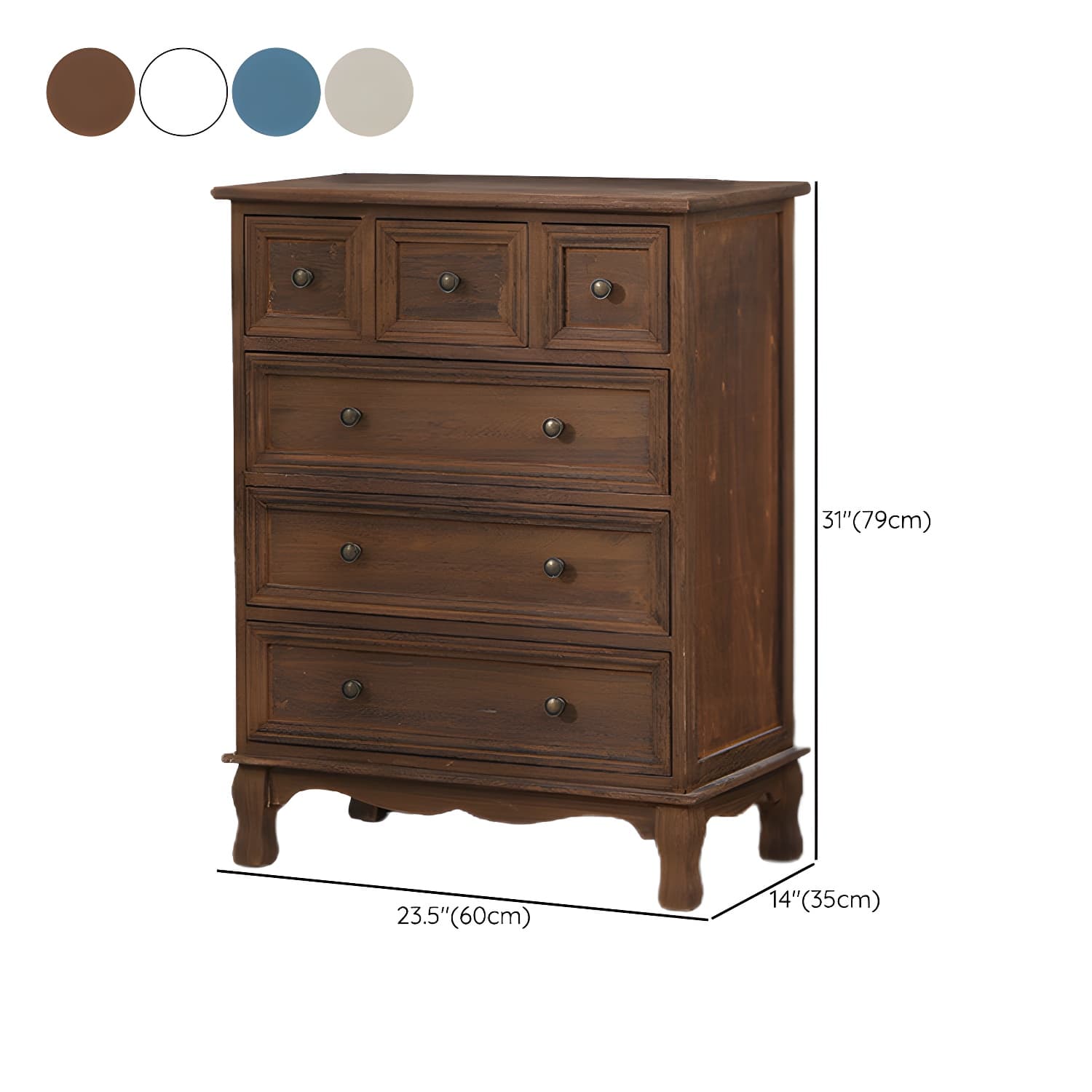 13.65/13.45 Inch Width Storage Chest American Traditional Storage Chest Dresser - image 22