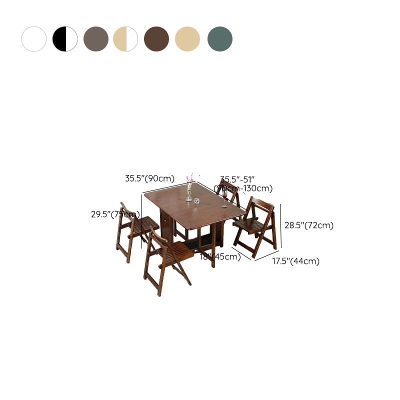 Trendy Collapsible Solid Wood Dining Set Non-adjustable Standard Height thumbnail 16