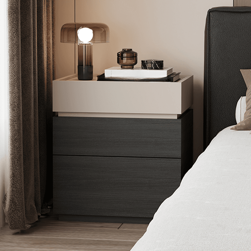 Modish Nightstand With Drawer Organization Featuring 3 Drawers and Laminate Countertop thumbnail 8