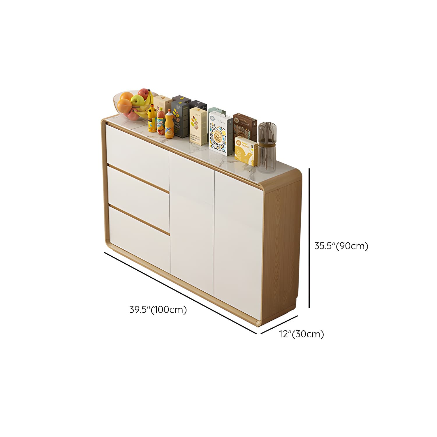 Contemporary Style Adjustable Shelving Wood Sideboard Cabinet with Cabinets and Drawers thumbnail 9