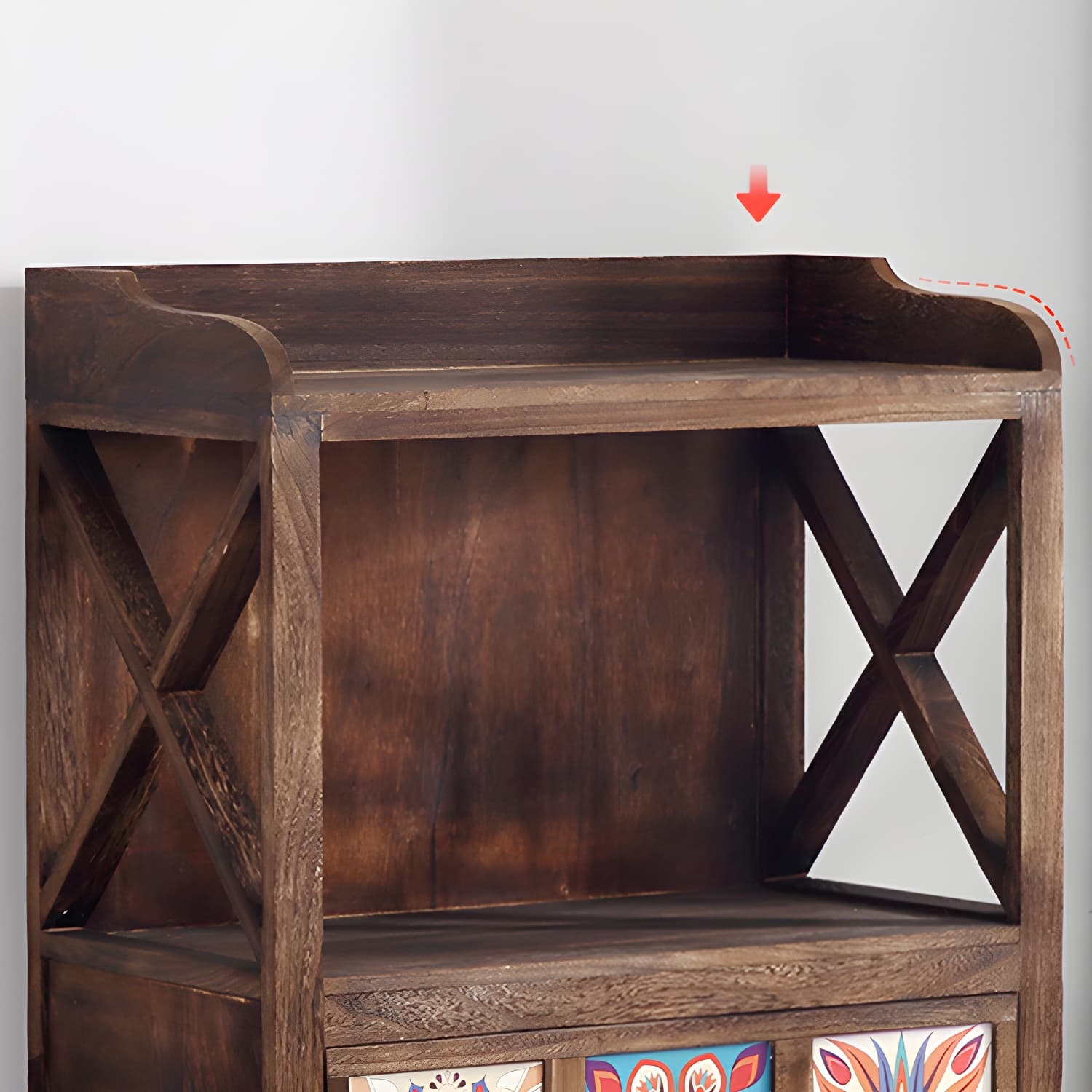 Rustic Farmhouse Wood Server - Compact Sideboard with Drawers and Open Storage thumbnail 12