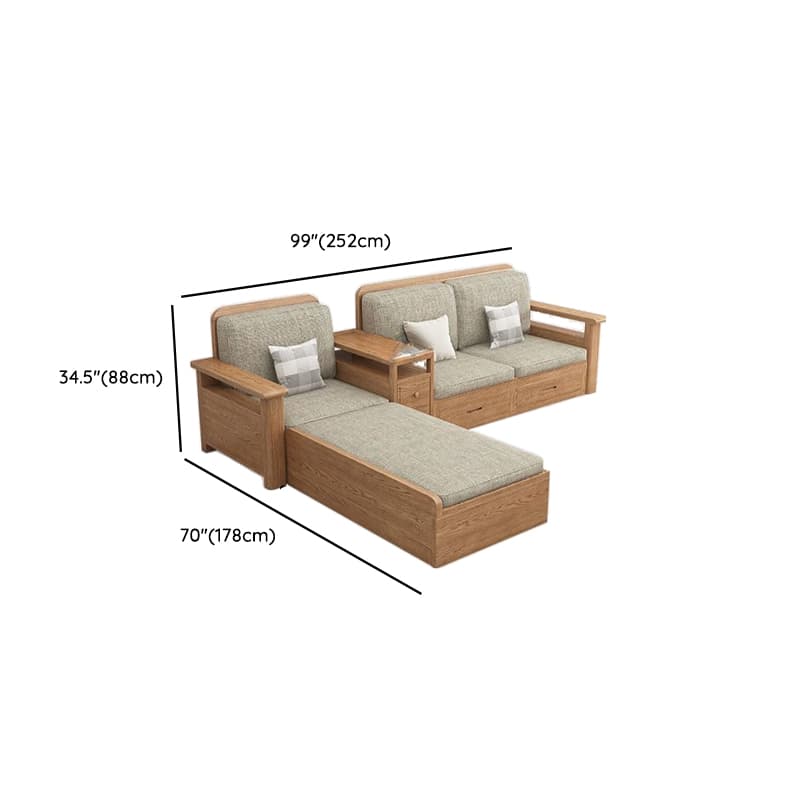Versatile Straight/L-Shape Sofa/Sofa Recliner in Cotton for 5/Seats 2/1-seater with Drawer Storage and Horizontal/Left Orientation thumbnail 18