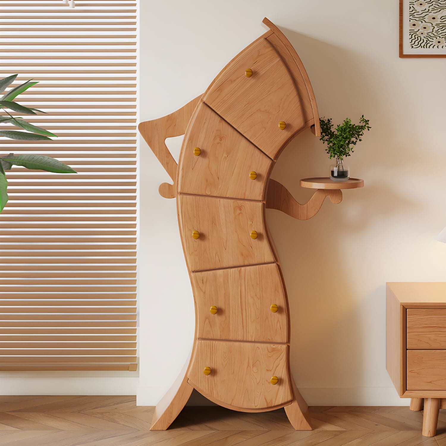 Rectangular Modern Accent Chest with Drawers and Cabinet Not Included- 85cm x 34cm x 130cm thumbnail 3
