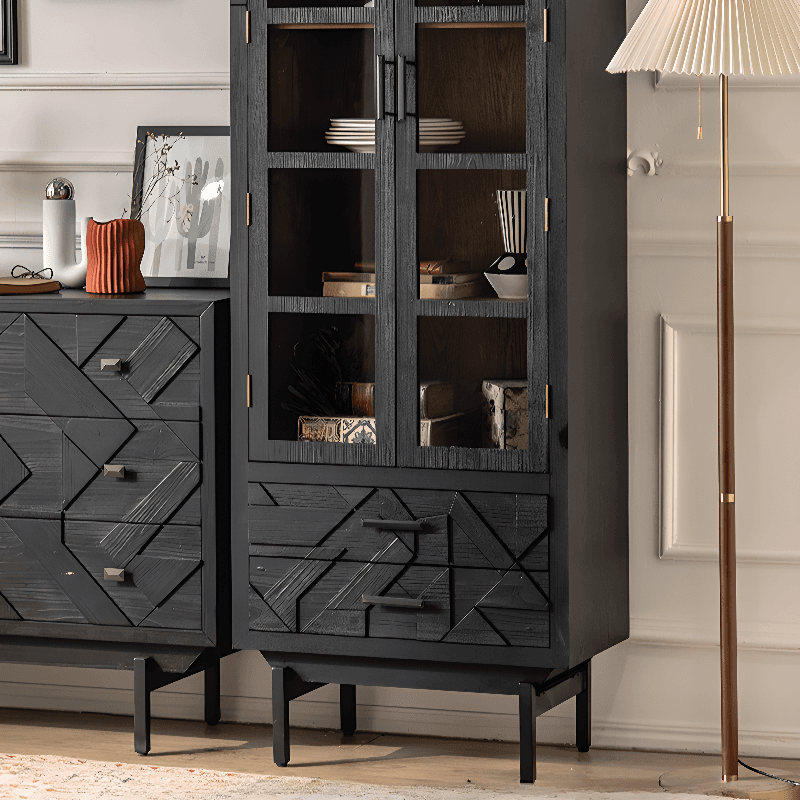 Modern Simple Style Rectangle Standalone Accent Chest with Lumber Drawer in Ink thumbnail 4