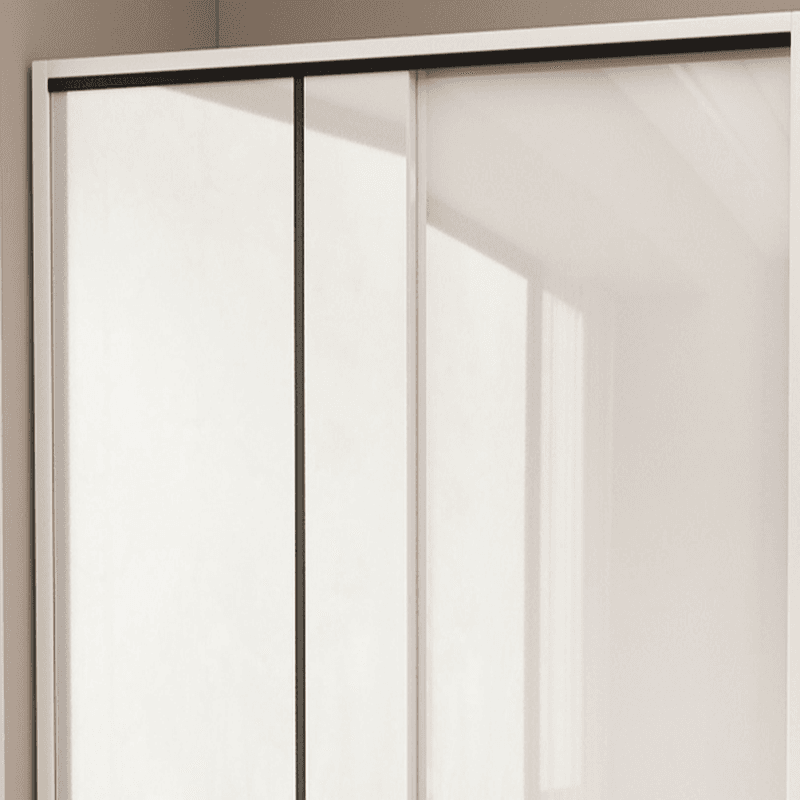 Chalk Modern Timber Self-supporting Wardrobe with Soft Close Door and Clothing Rod, Slipping Mechanism thumbnail 3