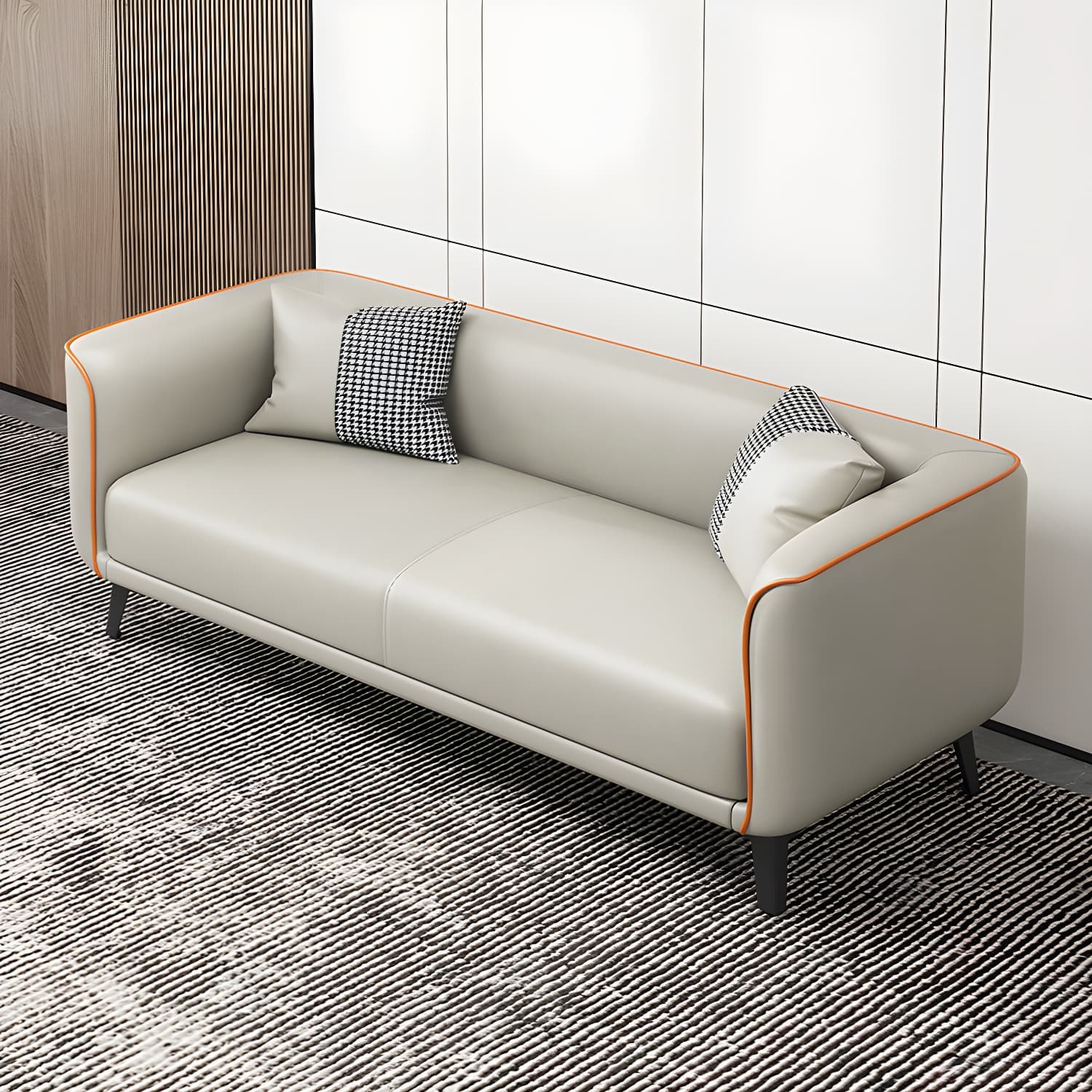 Modern Square Arm Standard Sofa Metal Legs Settee for Living Room thumbnail 10