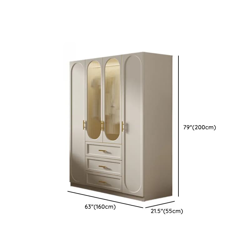 Chalk Simple Lumber Independent Wardrobe Closet with Soft Close Drawer, Interior Shelves, and Clothing Rod thumbnail 7