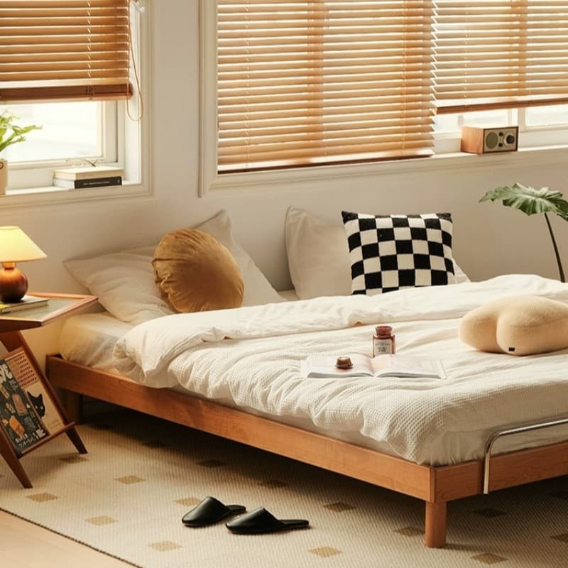 Natural Color Solid Color Tatami Bed for Bedroom thumbnail 2