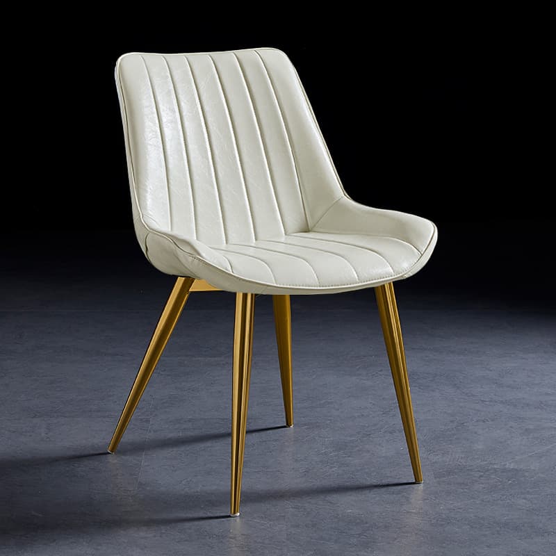 Outlined Faux Leather Upholstered Reliable Side Chair with Metal 4 Legs for Restaurant thumbnail 20