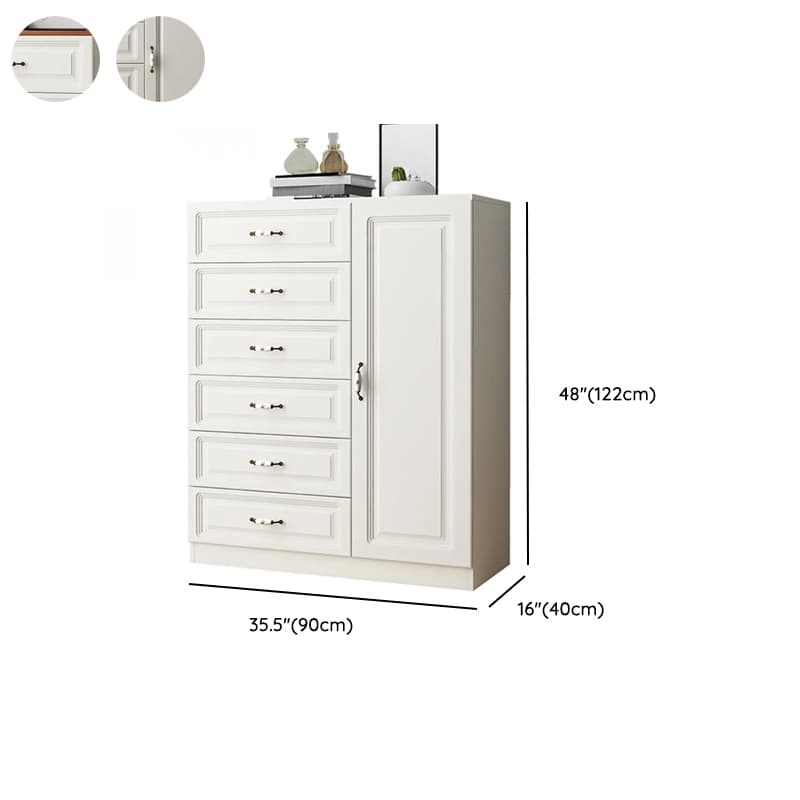 Sleeping Room Use Trendy White Wood Wardrobe Chest with Shelves thumbnail 24