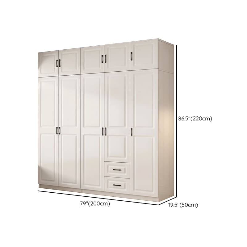 Casual Chalk Timber Wardrobe with Soft Close Drawer and Door, Interior Shelves, Hanging Rod thumbnail 23