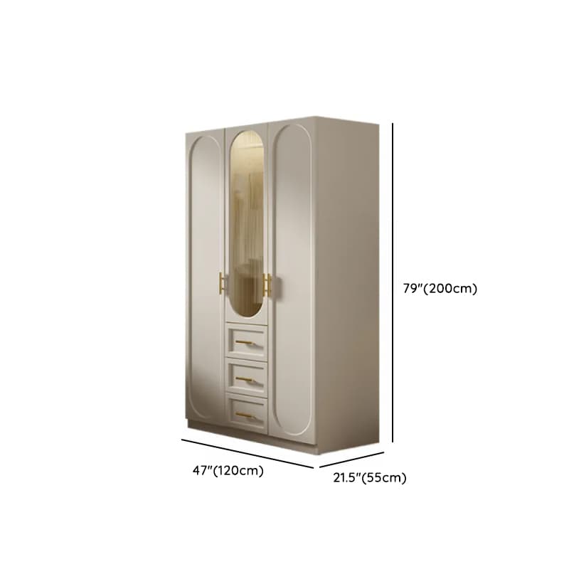 Chalk Simple Lumber Independent Wardrobe Closet with Soft Close Drawer, Interior Shelves, and Clothing Rod thumbnail 5