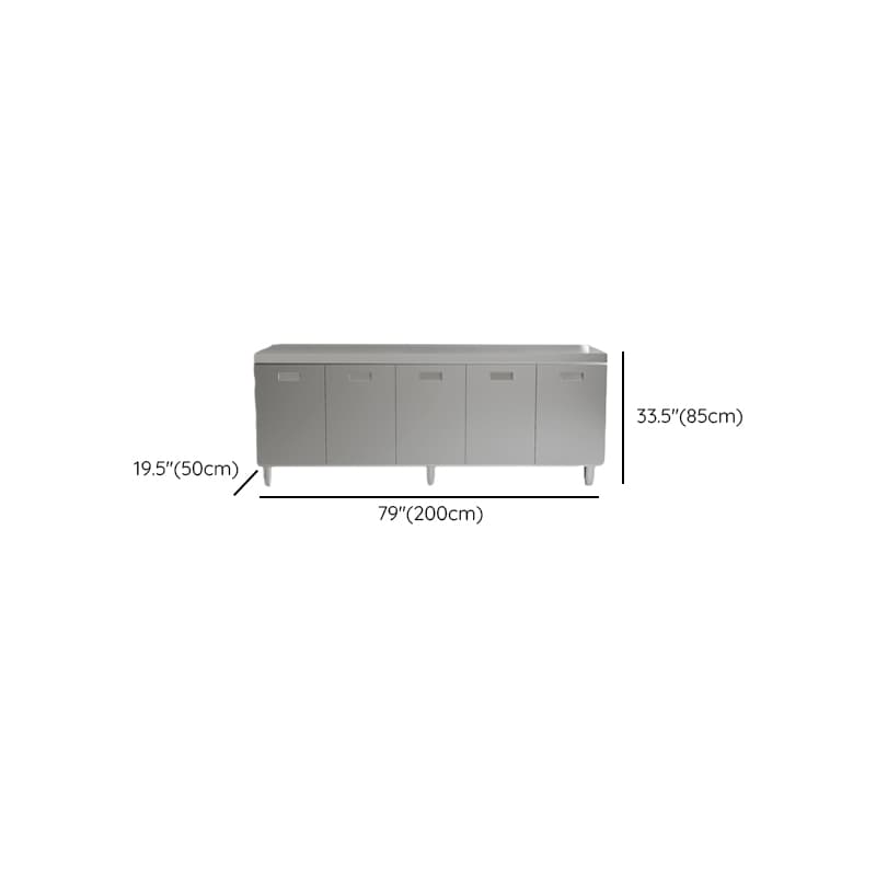 Simple Metallic Alloy Standard/Narrow Buffet Table with 2 Shelves, 4 Doors/3 Doors/2 Doors & Functional Storage Cabinet thumbnail 21