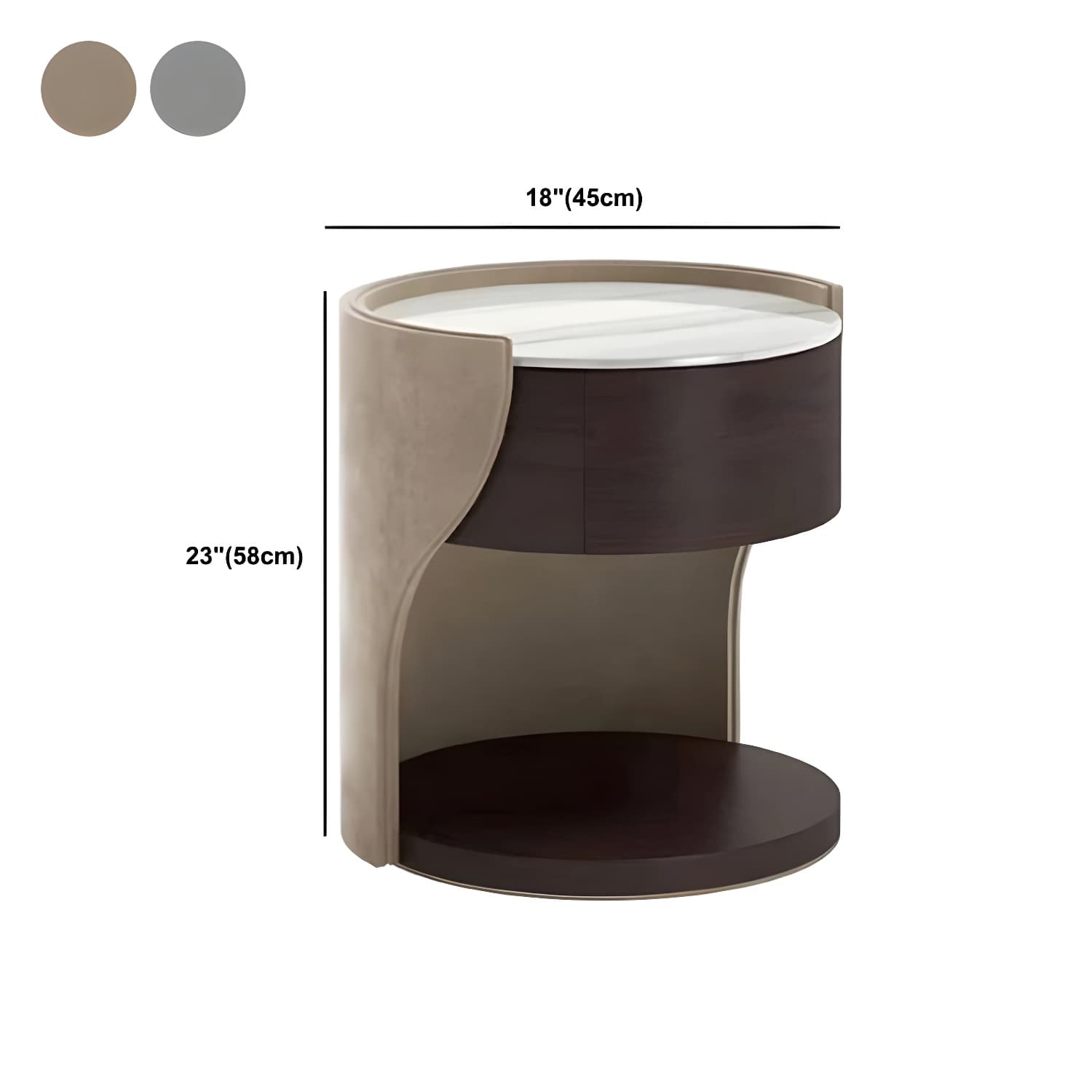 Faux Leather Nightstand 1 - Drawer Nightstand with Wood Accents thumbnail 15
