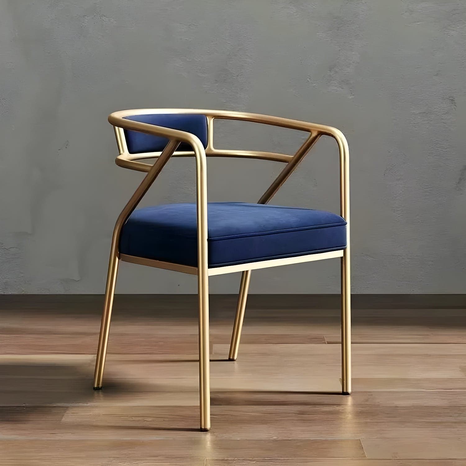 Glam Upholstered Arm Chair with Brass/Gold Legs for Kitchen & Dining thumbnail 4