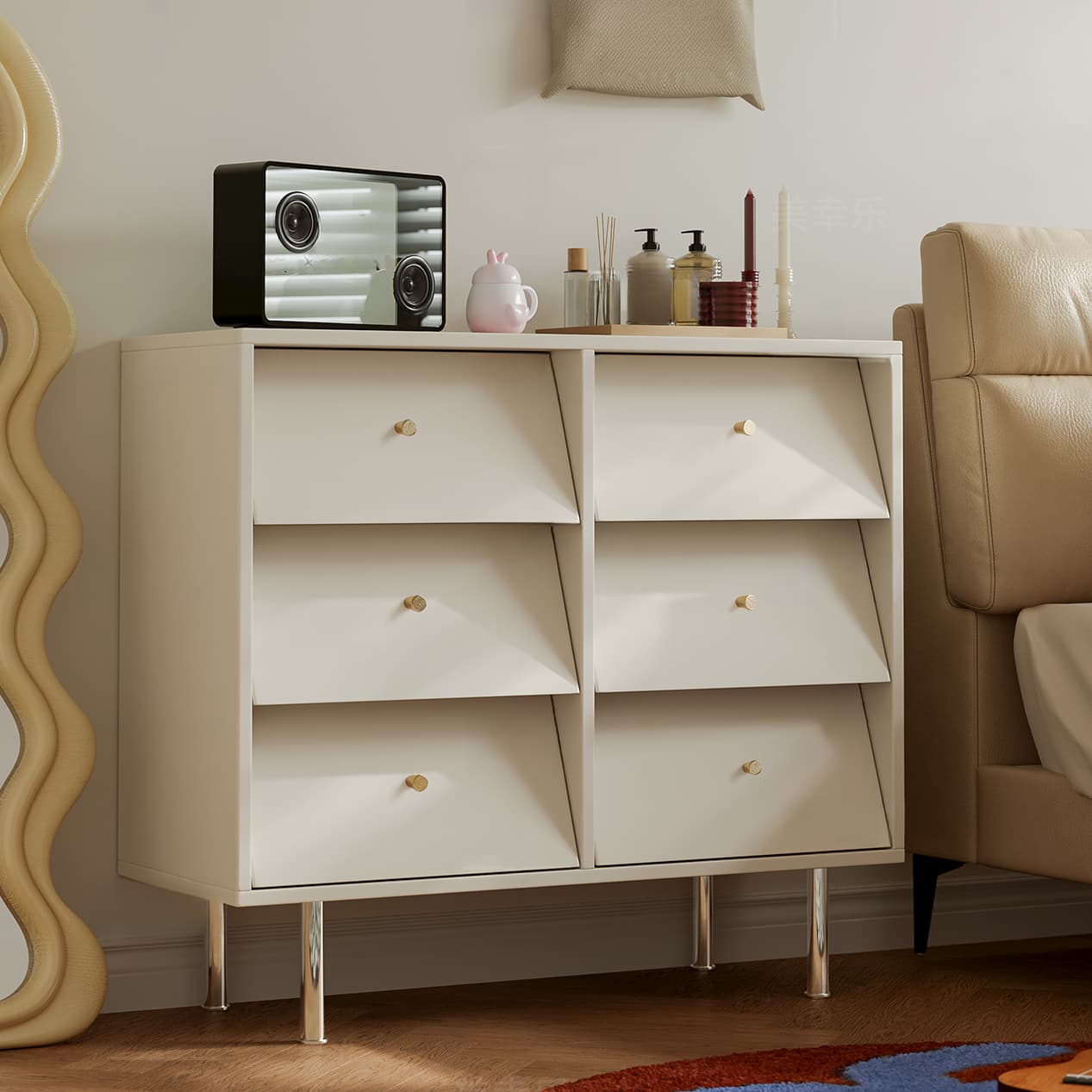 Chalk Casual Raw Wood Semainier for Sleeping Quarters with 9 Drawers/6 Drawers Horizontal/Vertical thumbnail 1