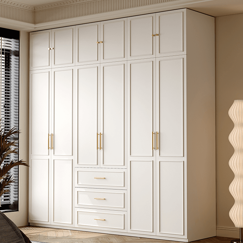 Modern Manufactured Wood Standalone Almirah with Soft Close Drawer, Soft Close Door, Interior Shelves, and Hanging Rod thumbnail 3