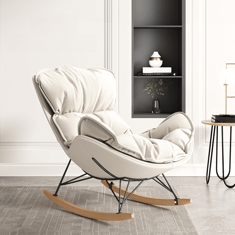 Metal Frame Damp-proof Cushioned Rocking Chair with Flared Arm in a Western Style - image 1