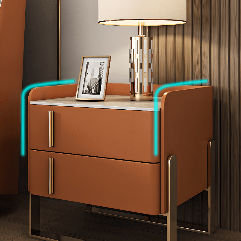 Nightstand With Drawer Organization with Leg, 2 Drawers and Stone Counter Top in a Casual Style thumbnail 14