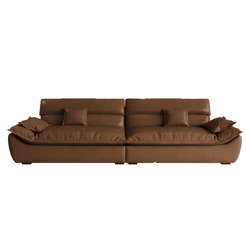 Modish Solid Color Stain Resistant Standard Sofa in Light Gray/Mocha/Off-White, 2-seater with 2 Pillows thumbnail 12
