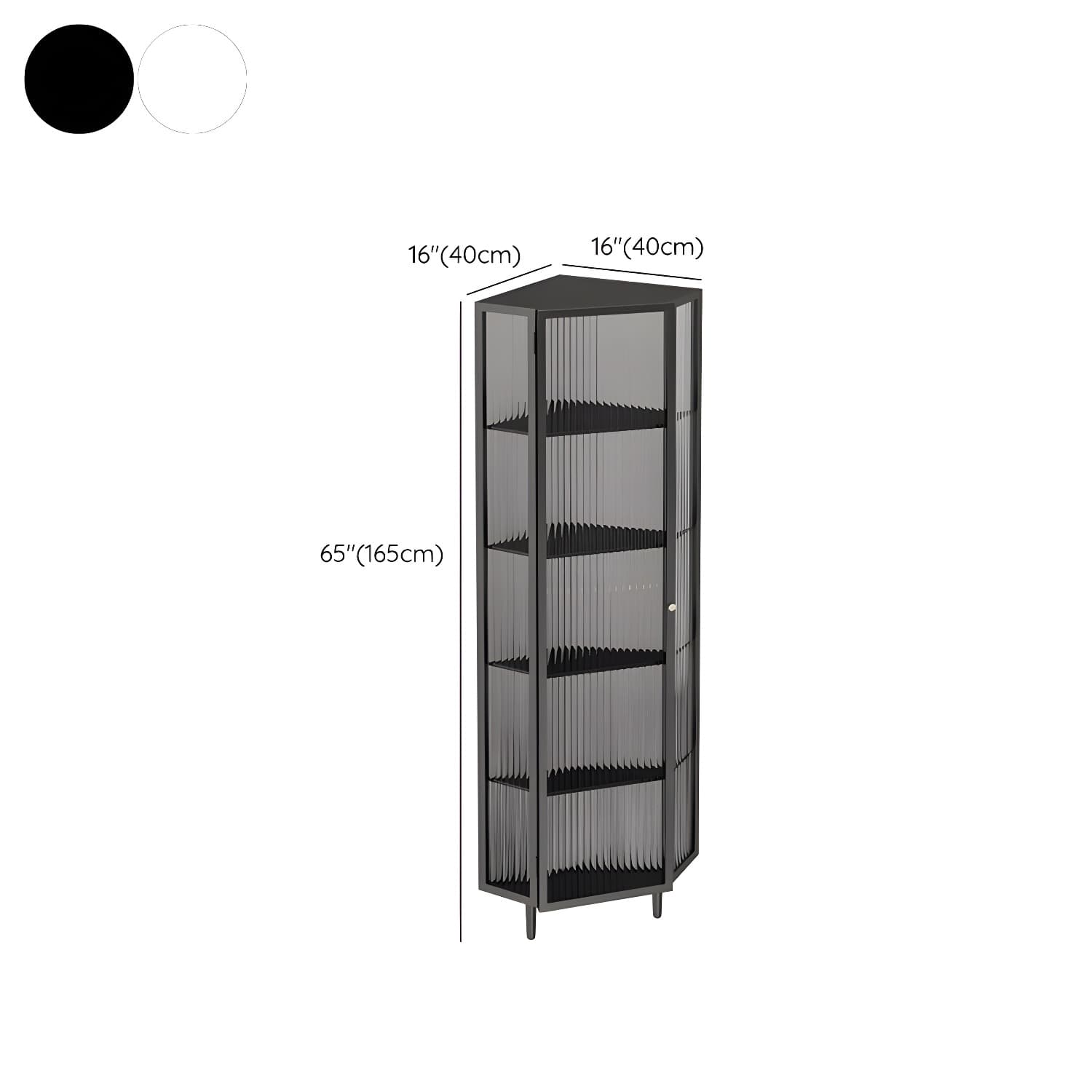 Sophisticated Steel Corner Accent Cabinet with Glass Doors and Cabinets Included thumbnail 15