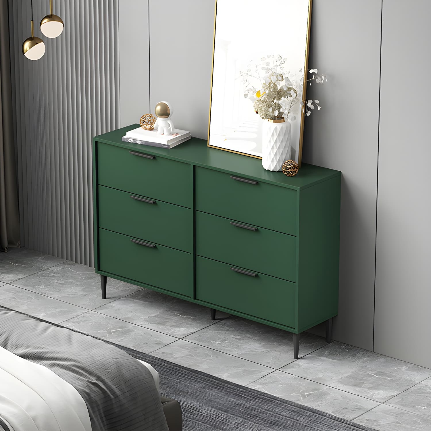 Modern Horizontal Storage Chest Dresser Wooden Storage Chest with Drawers thumbnail 5