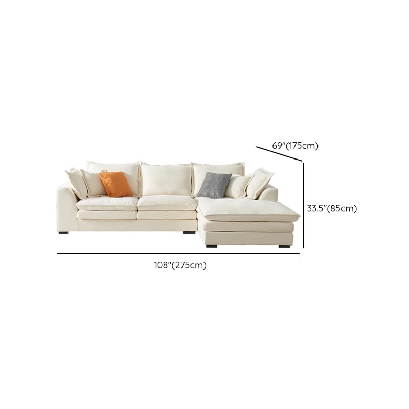 Minimalist Straight/L-Shape Horizontal/Right Sofa Couch /Sofa Chaise in Cream with Concealed Support thumbnail 21