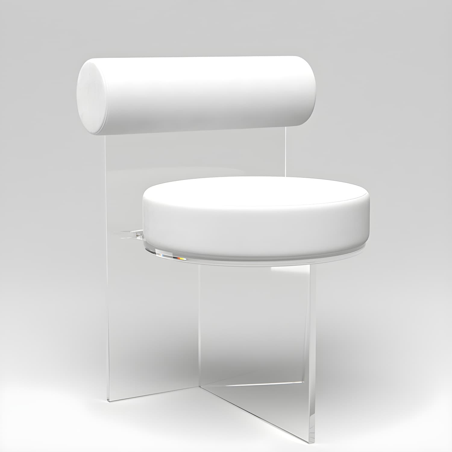 Modern Clear Leg Side Chair with Solid Back and Low Back Heights for Kitchen & Dining thumbnail 8