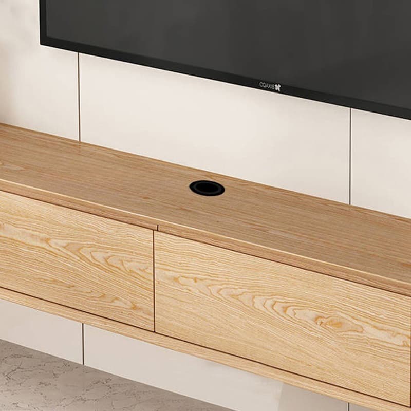 Floating Mount Rectangle TV Stand with Door Living Room Black/White/Natural/Walnut thumbnail 14