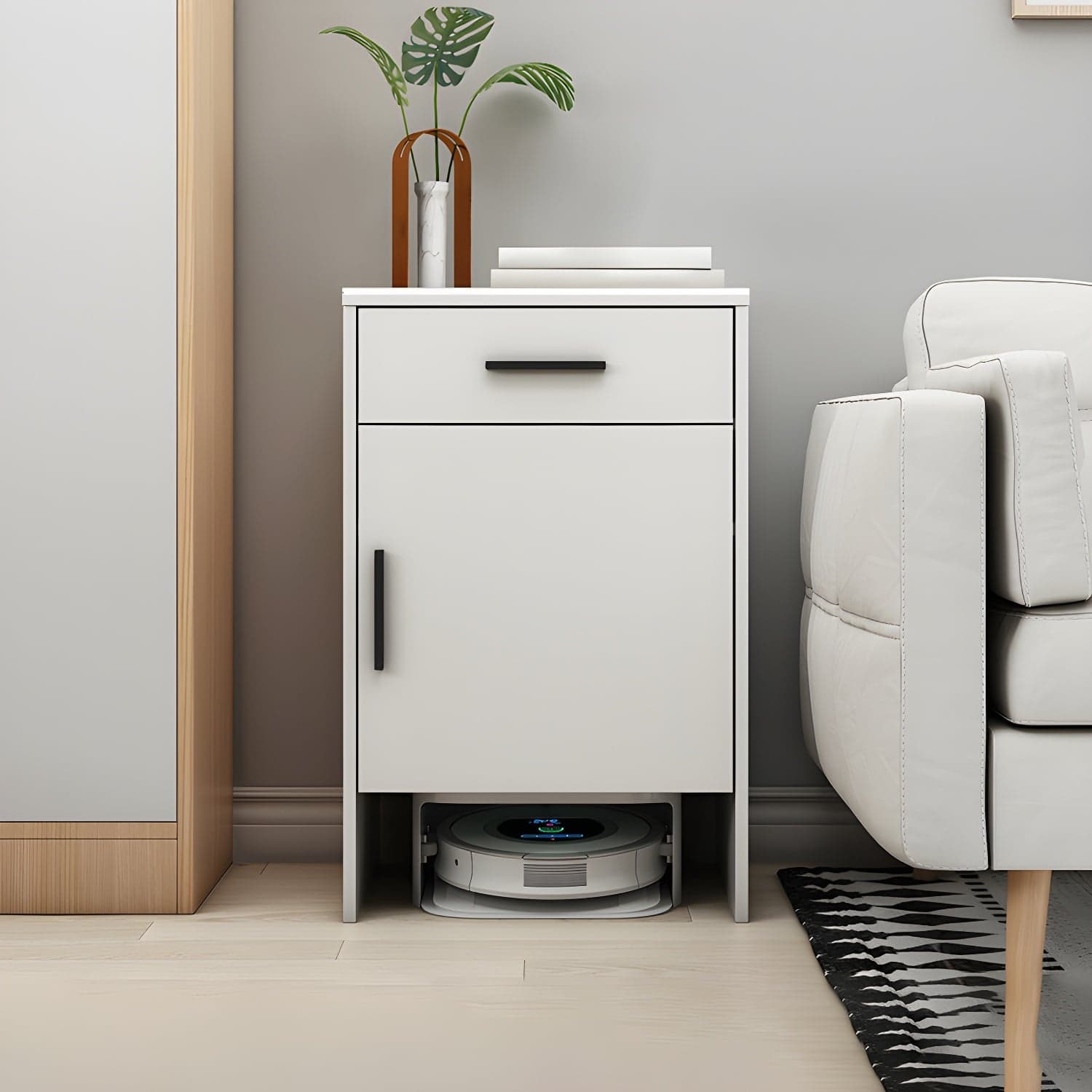 Modern Stone Top Accent Cabinet with Drawer Storage Cabinet 18.9" Long thumbnail 4