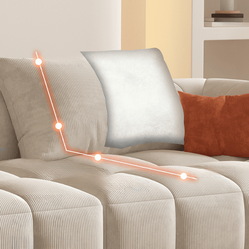 Vibrant Peony/Cerulean/Tangerine Color Sofa Couch with Round Arm and Concealed Support thumbnail 17