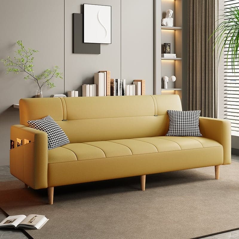 Synthetic Leather Convertible Sofa in Grey/Light Blue/Light Green with Arm thumbnail 9