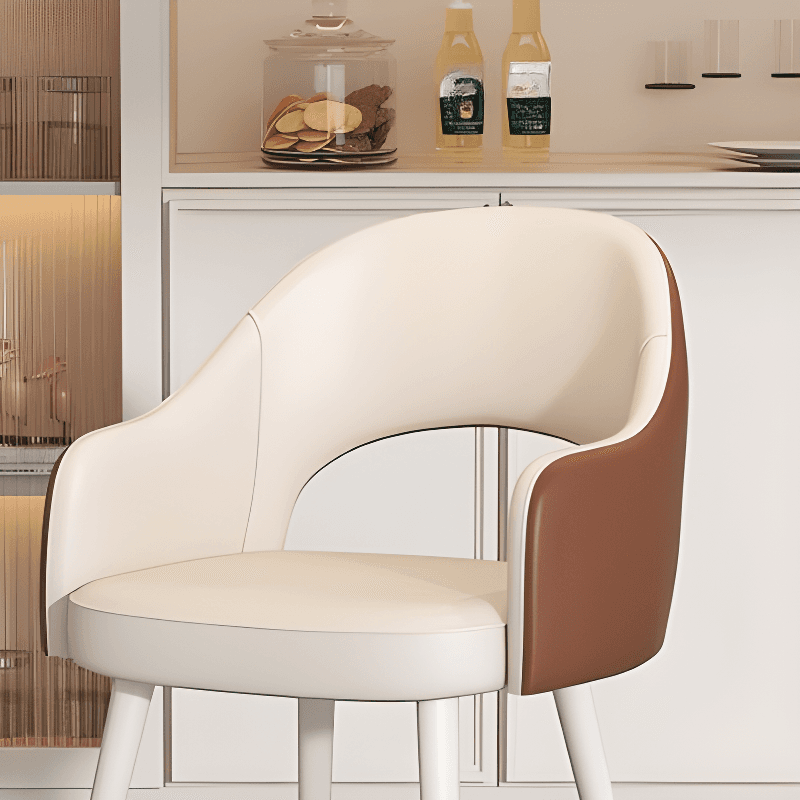 Modern Simple Style Arm Chair with Ventilated Back, Padded Upholstery, Arms, and Metal Legs thumbnail 11