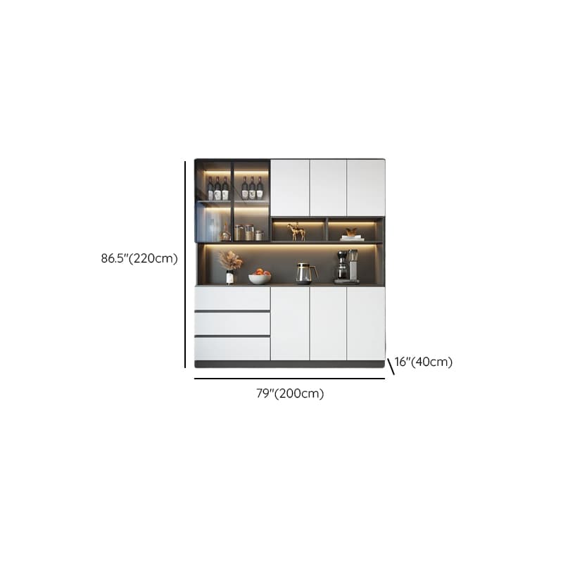 Standard/Wide Chalk 3 Drawers Closet 2 Shelves/1 Shelf Glass Doors Functional Storage Cabinet Sideboard thumbnail 19