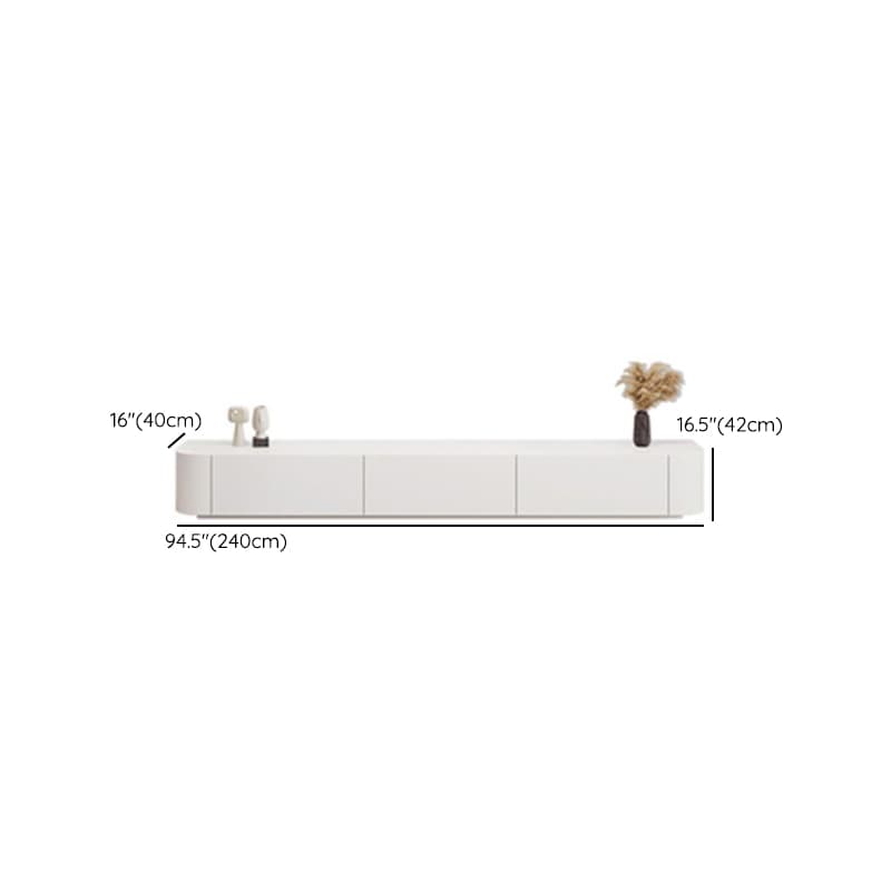Modern White Long Over 67 inches TV Stand Featuring Without Legs Design and Self-Close Drawer Glides thumbnail 19