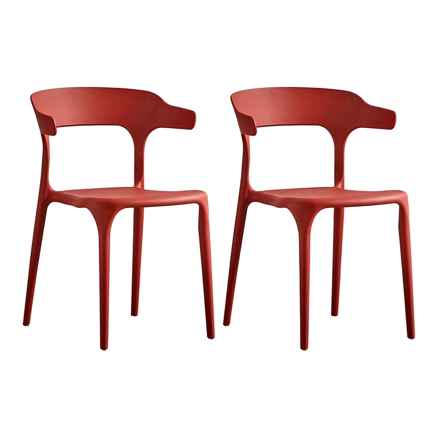 Home Modern Side Chair Stackable Open Back Plastic Dining Room Chair Set thumbnail 7
