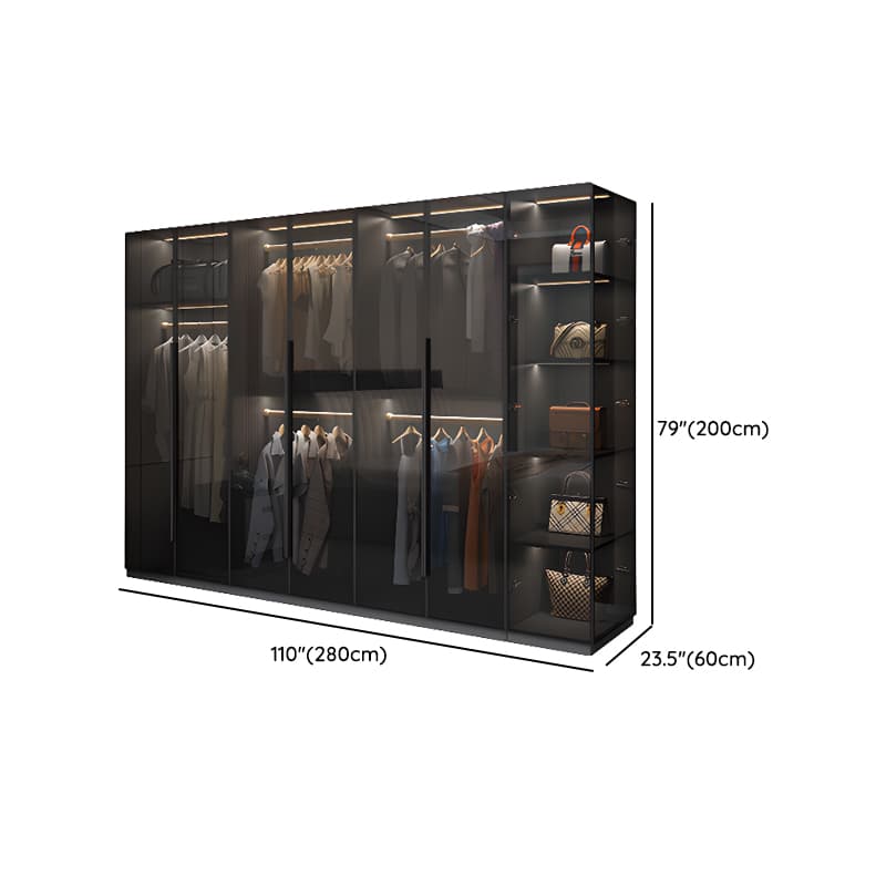 Midnight Black Unattached Lumber Armoire Cabinet with Soft Close Door, Interior Shelves, Clothing Rod and Soft Close Drawer thumbnail 17