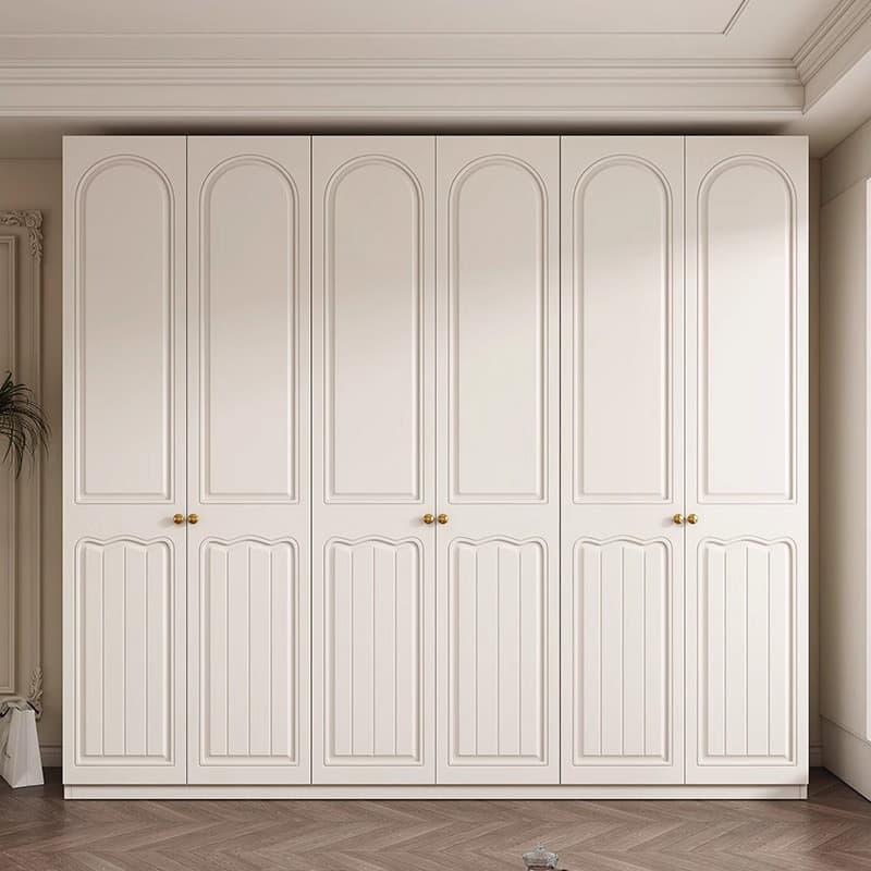Chalk Minimalist Laminate Cabinet Armoire with Compartments, Interior Shelves, and Clothing Rod thumbnail 2