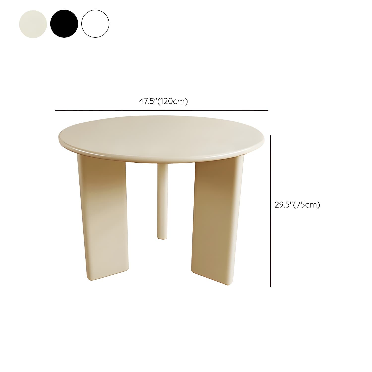 Scandinavian Round Wood Dining Table - Standard Height - Storage Not Included thumbnail 15