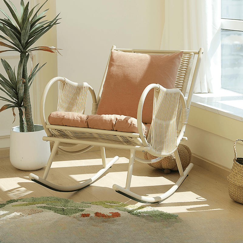Art Deco Alloy Rocking Chair with Upholstered Track Arm thumbnail 5