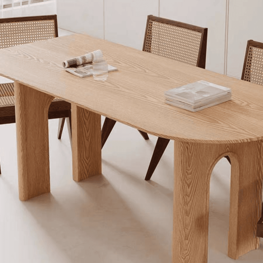 Natural/Espresso Finish/Sand Natural Pine Wood Dining Table for 9 People/for 6 thumbnail 4