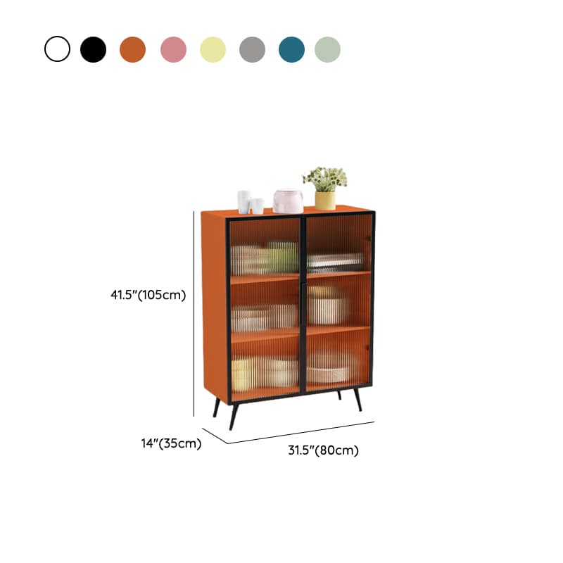 Contemporary Metal Floor-mounted Sideboard with Vertical Glass Doors thumbnail 13