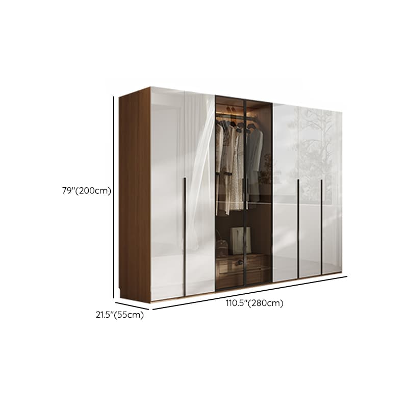 Casual White Lumber Wardrobe Closet with Soft Close Drawer, Door, Interior Shelves, and Clothing Rod thumbnail 29