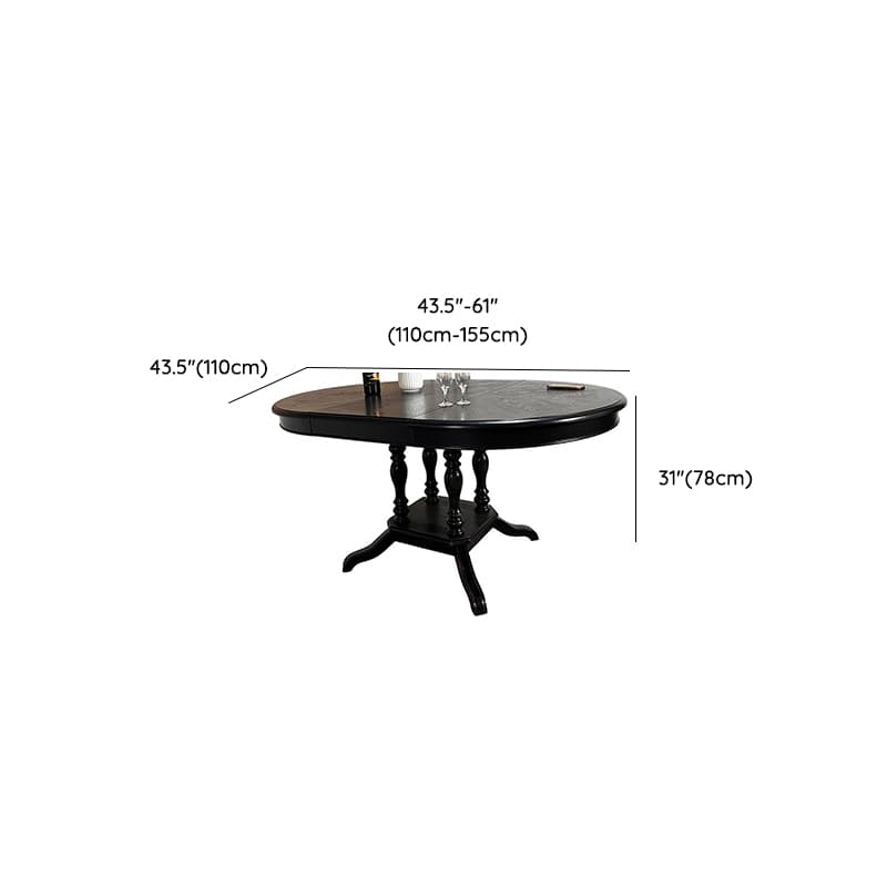 Minimalist Dark Wood Dining Table Set with Wood Slab, 4 Legs, Padded Chair, and Back thumbnail 9