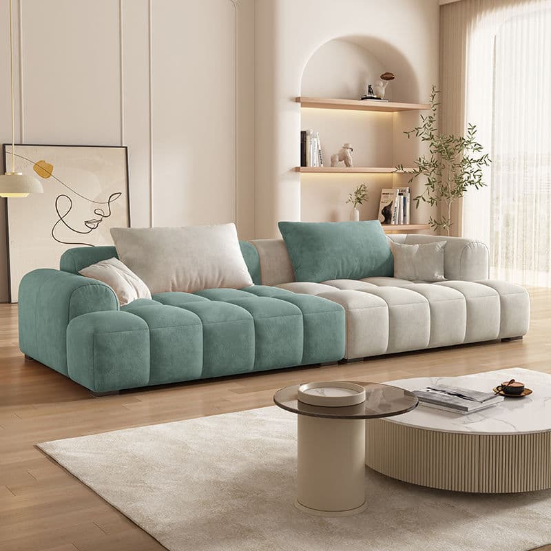 Vibrant Peony/Cerulean/Tangerine Color Sofa Couch with Round Arm and Concealed Support thumbnail 22