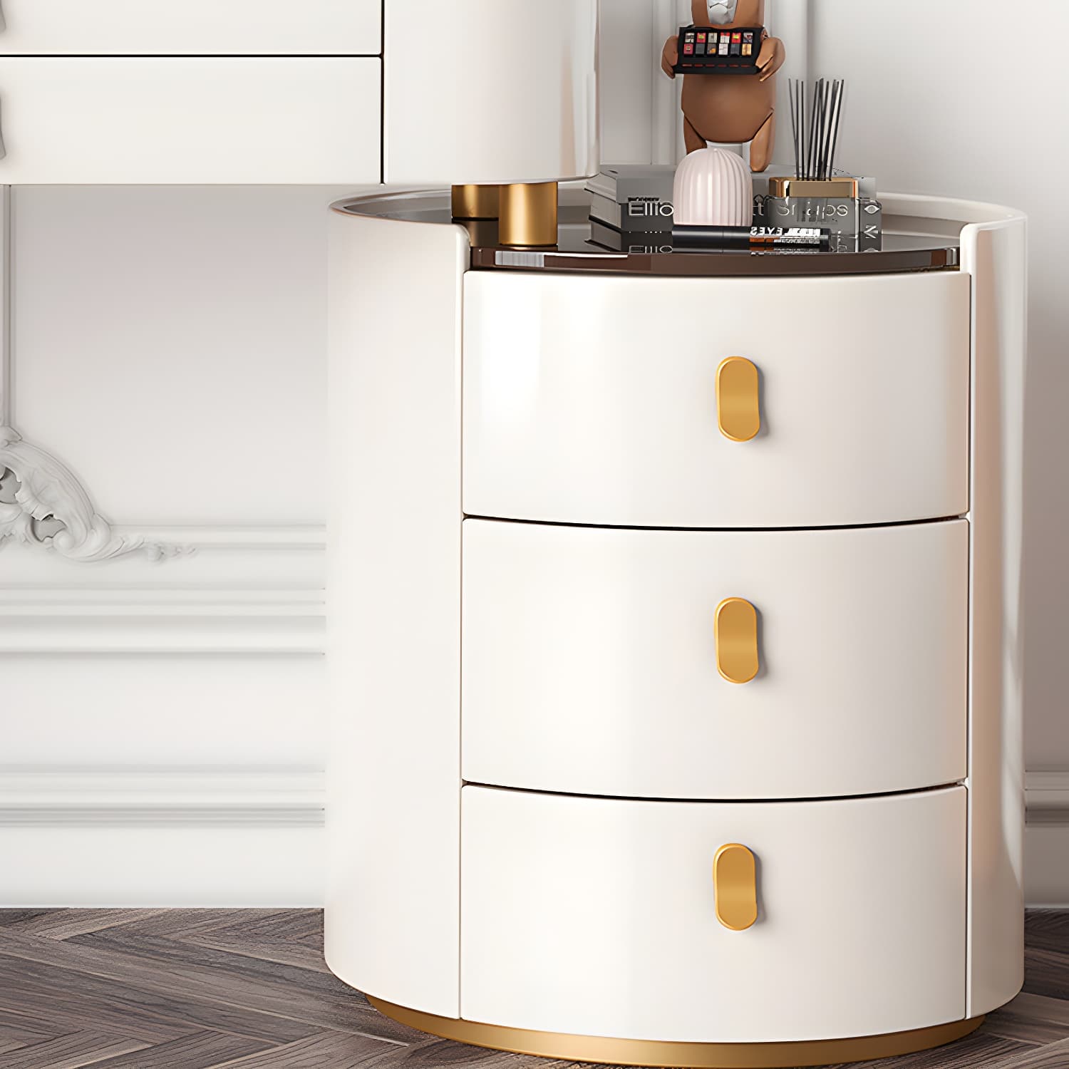 Glass/Stone Dresser Modern Make-up Vanity with 5/6 Storage Drawers thumbnail 10