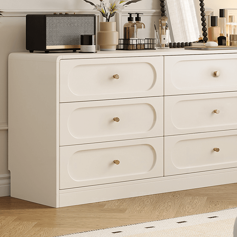 Chalk Casual Composite Wood Console Dresser with 9/6 Drawers in Horizontal Design thumbnail 4