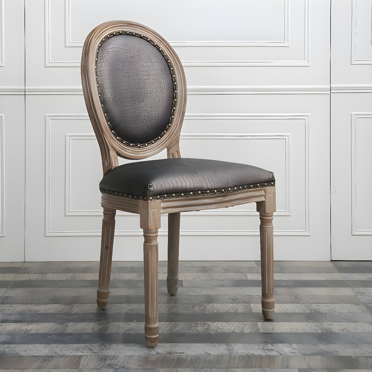 Solid Wood Country Style Dining Room Chair Matte Finish King Louis Back Side Chair thumbnail 17