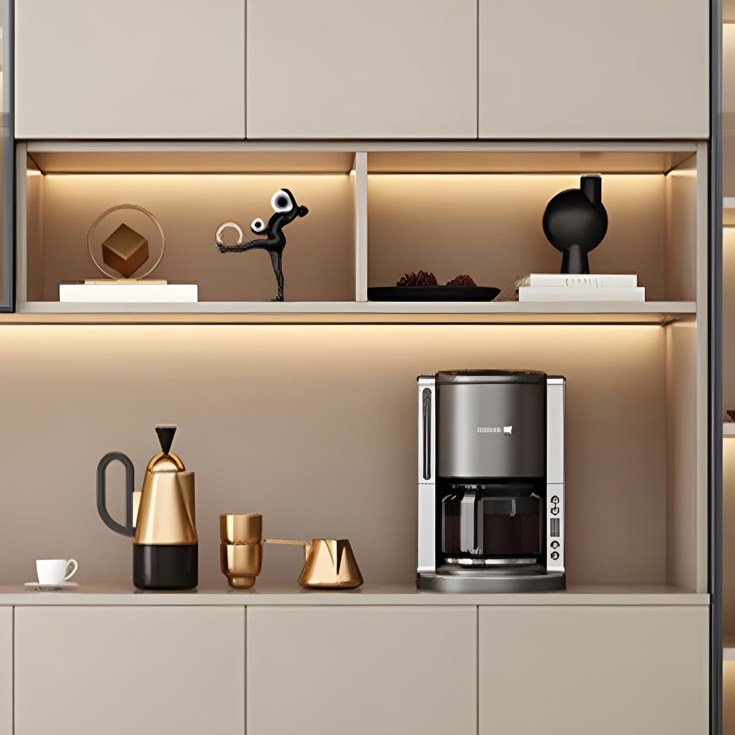 Modern Wood Cabinet with Glass Doors and Non-adjustable Shelves thumbnail 8
